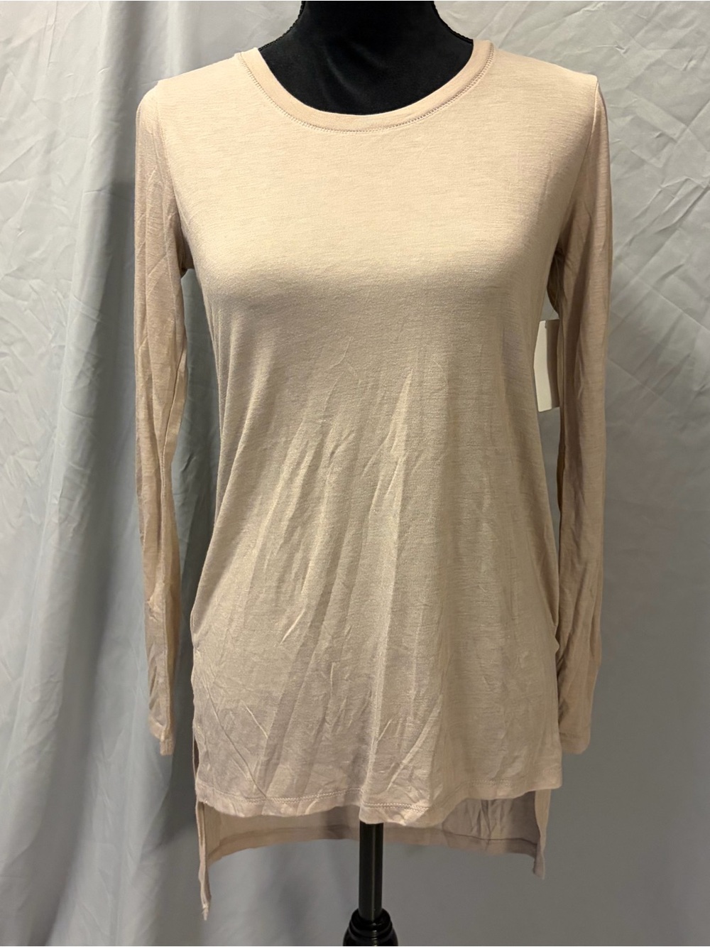 Abound Long Sleeve Crewneck Top in Light Beige